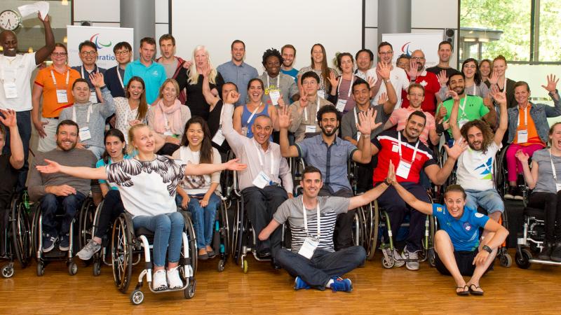 IPC Athletes Forum 2017 Athletes pose for a group photo at the first IPC Athletes Forum in Duisburg.