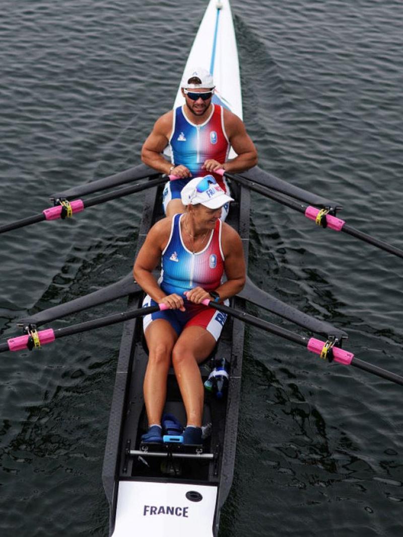 A collaged photo shows a male athlete competing in cross country skiing and Para rowing