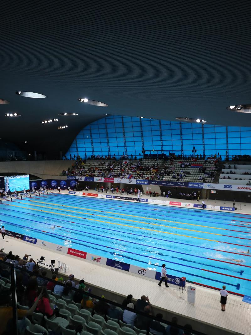 A view of the London Aquatics Centre during a Para swimming competition