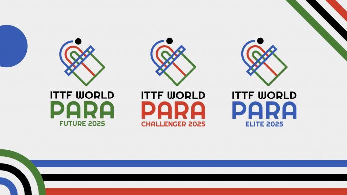 Graphic featuring three logos of Para table tennis tiers