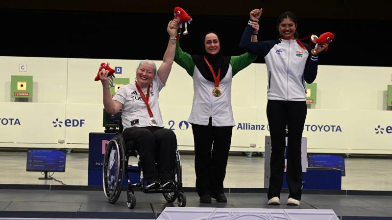 Athletes on the podium